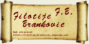 Filotije Branković vizit kartica